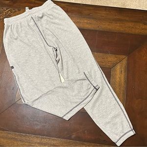 Fabletics waffle pant size small gray and navy accent stitch